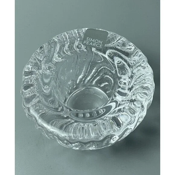 2 Simon Pearce Love Your Brain Crystal Candle Holder Votive Tealight Coral - Picture 6 of 8